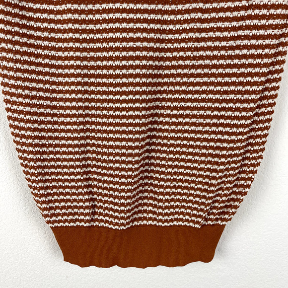 7 For All Mankind Brown and White V-Neck Sweater - Picture 10 of 11